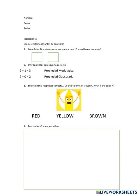 Image result for Live Worksheet Tutorial