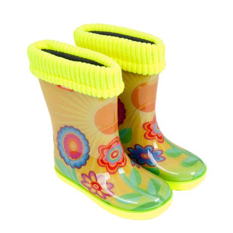 DEMAR Children´s rubber boots with removable inner lining in neon color