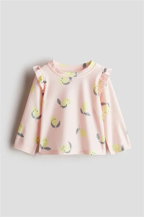 Light pink/Lemons UPF 50 swim top for kids | H&M IN