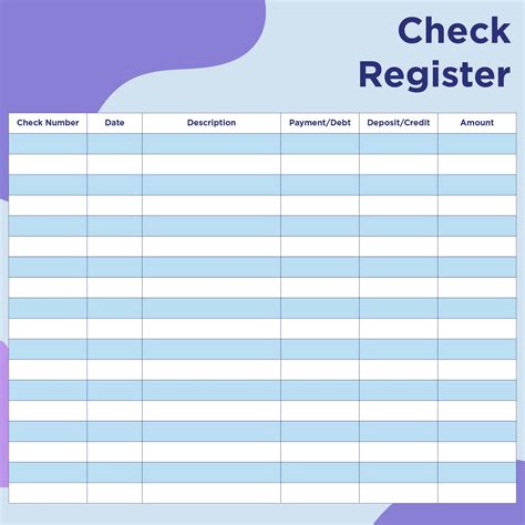 Checkbook Register - 10 Free PDF Printables | Printablee
