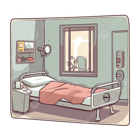Empty Hospital Bed Clip Art Premium Vector | Vector Illustration Of