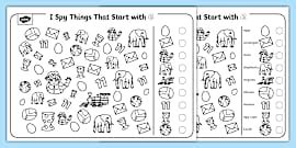 I Spy Things That Start with 'u' Activity Sheet