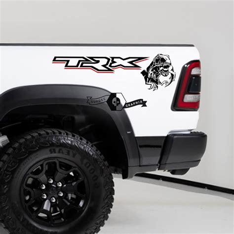 2x Dodge Ram TRX 2023 TRX Eating Raptor Bed Side Decal Truck Vinyl Graphic 2 Colors