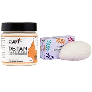 Caret Organic De-Tan Face Pack (100g) AND Glutathione & Vitamin C (75g ...