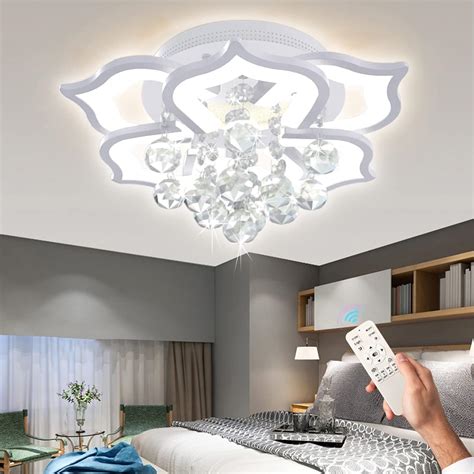 Buy AHAWILL Modern Ceiling Light,Crystal Flush Mount LED Chandelier ...
