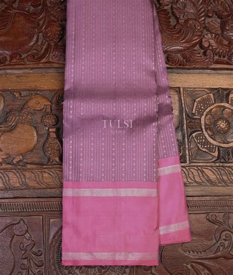 Buy Dusty Lavender Kanjivaram Silk Saree T632699