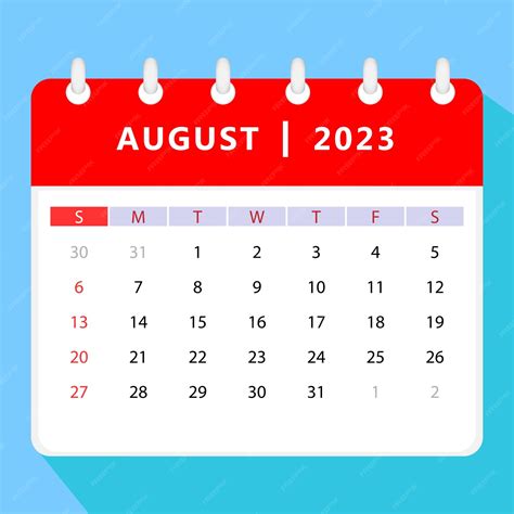 Premium Vector | August 2023 calendar template. vector design.