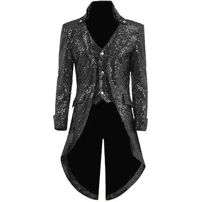 Buy 2021 Mens Sequin Blazer Victorian Steampunk Costumes Gothic ...