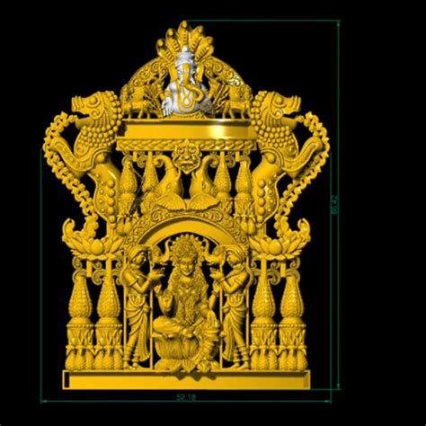 Divine Lakshmi Devi 3D Model - Pendant Size