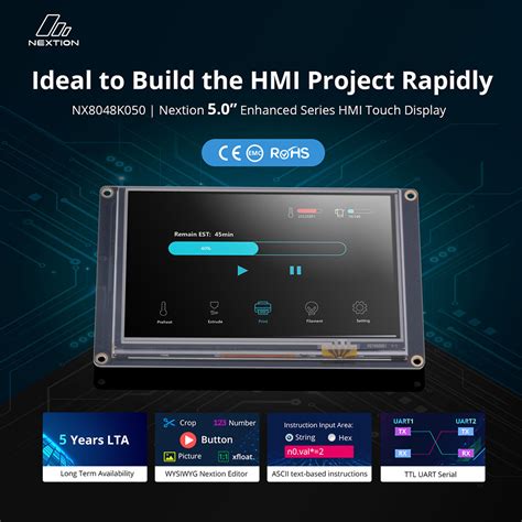 Nextion 5.0 inch NX8048K050 Enhanced Series HMI Touch Display – NEXTION ...