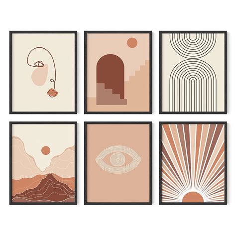 HAUS AND HUES Boho Prints for wall decor - Set of 6 Boho Posters and ...