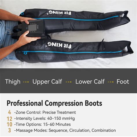 *New* FIT KING Recovery Power Pro Full Leg Compression Massage Boots