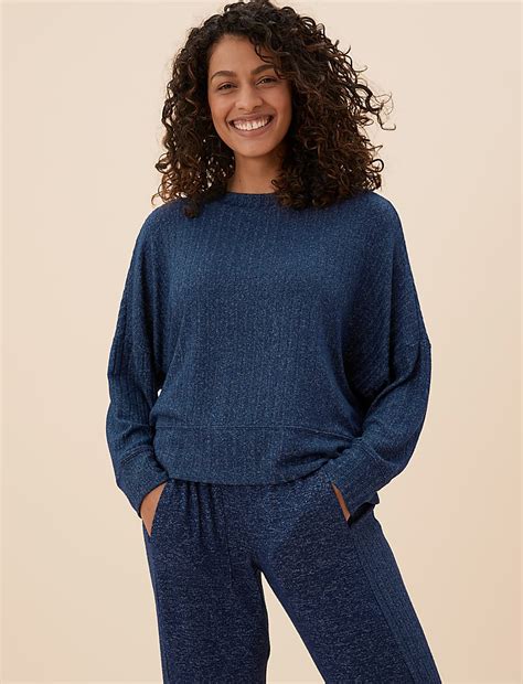 Buy Cosy Lounge Rib Sweatshirt at Marks & Spencer