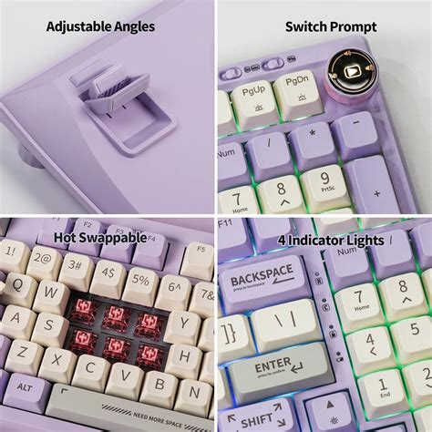 EPOMAKER RT100 Purple Mechanical Gaming Keyboard India | Ubuy