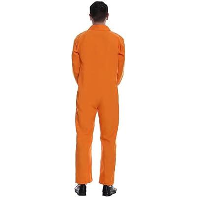 Esaleely Orange Prison Jumpsuit Men,Halloween Prisoner India | Ubuy