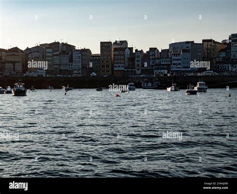 The harbour in the Spanish fishing village Finisterre Stock Photo - Alamy