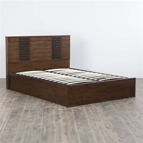 Buy Takeshi Duke King-Size Bed with Hydraulic Storage - Brown from Home ...