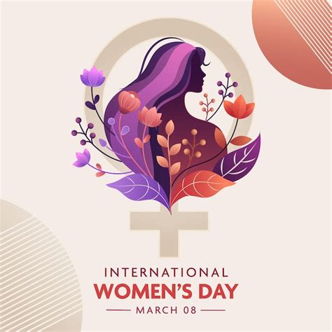 International womens day face silhouette with flower | Premium Vector