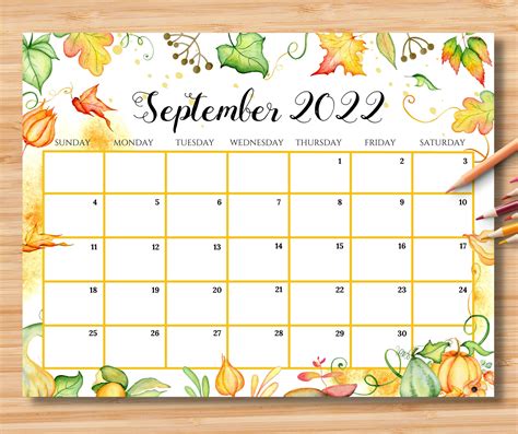 Editable september 2022 calendar back to school september 2022 planner ...