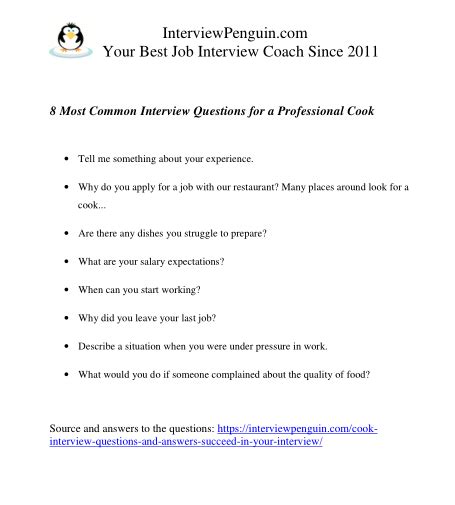 Image result for Cooks Interview Questions