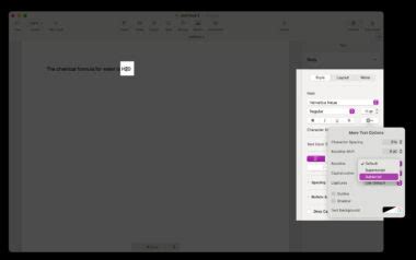 How to type superscript and subscript on Mac