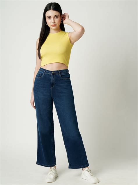 Buy High Rise Wide Leg Jeans for Women Online - Kraus Jeans