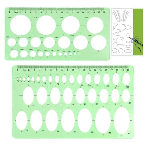 Buy Circle Templates Measuring Geometry Ruler Plastic Geometric Drawing ...