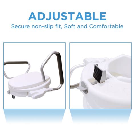 EASYCARE Toilet Seat Raiser with Padded Handles | Commode Raiser ...