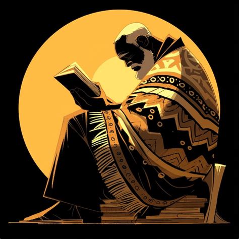 African elderly man reading to children | Premium AI-generated vector