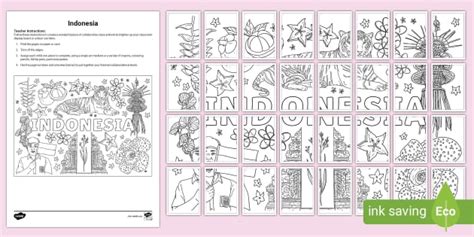 Indonesia Collaborative Colouring Activity Pack - Twinkl