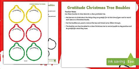 Gratitude Christmas Tree Baubles
