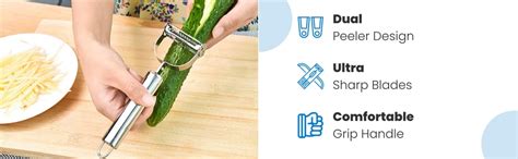 Multi-Function Vegetable Peeler, Ultra Sharp Stainless Dual Julienne ...