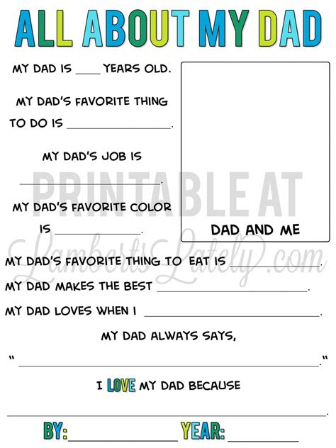 Free Printable Father’s Day Questionnaire | FREE Printable HQ