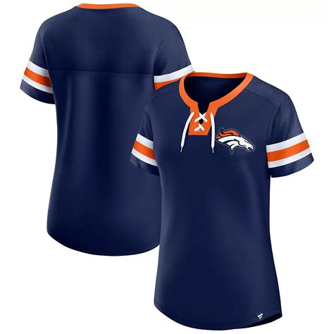 Women's Fanatics Navy Denver Broncos Bling Athena Jersey Style Lace-up ...