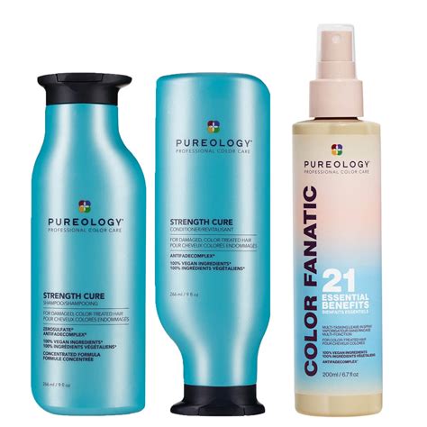 Pureology Strength Cure Shampoo, Conditioner and Color Fanatic Spray ...