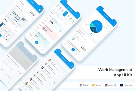工作管理App UI设计素材 Work Management App UI Kit – 设计小咖