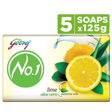 Buy Godrej No.1 Bathing Soap – Lime & Aloe Vera, 125g (Pack of 5 ...