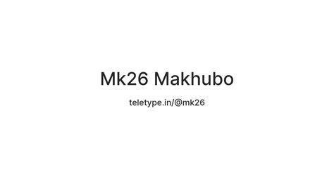 Mk26 Makhubo — Teletype