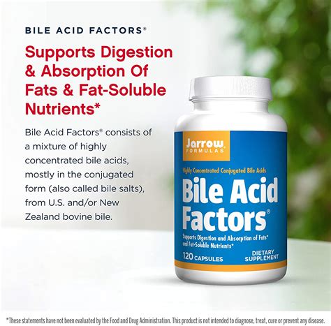 Jarrow Formulas High Potency Bile Acid Factors Formula 120 Count ...