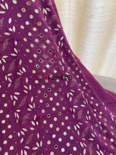 Deep Purple Mirror & Gota Patti Chikankari Suit – Dress365days