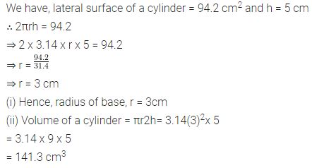 If the lateral surface of a cylinder is 94.2 cm2 and its height is 5 cm ...