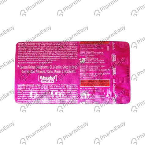 Absolut Woman Strip Of 10 Softgel Capsules: Uses, Side Effects, Price ...