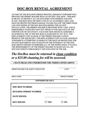 Fillable Online dingmantownship Document Box Rental - Dingman Township ...
