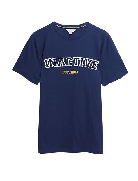 Buy Pure Cotton Inactive Slogan Loungewear Top at Marks & Spencer