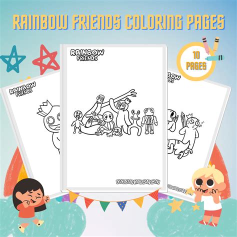 Rainbow Friends Coloring Pages Black