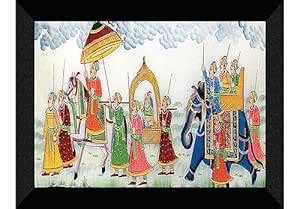 SAF paintings Traditional Rajasthani Art Black frame painting for Wall ...