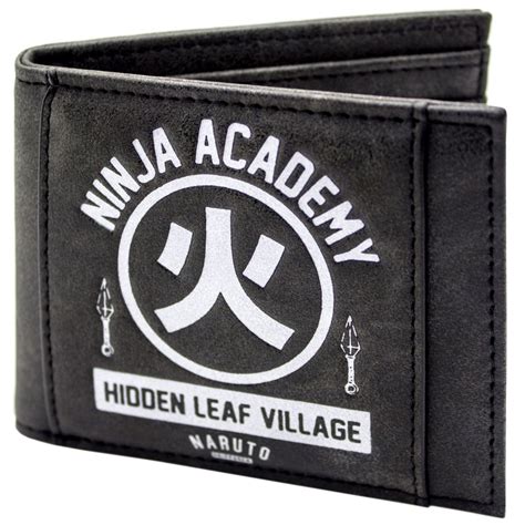 Naruto Shippuden Ninja Academy Hidden Leaf Village Black ID & Card Bi ...