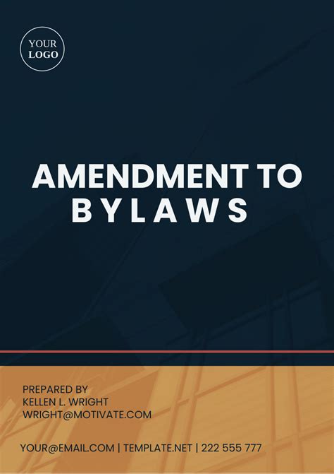 Free Amendment To Bylaws Template to Edit Online