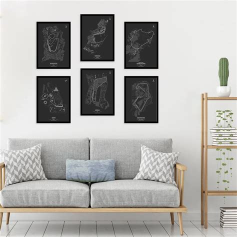 Formula 1 Circuits Wall Posters Pack of 6 A4 size – Stickerly
