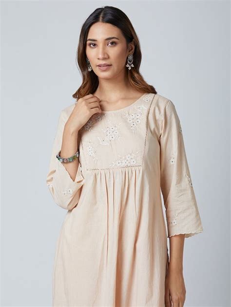 Buy Burgundy Cutwork Embroidered Cotton Kurta with Pants - Set of 2 ...